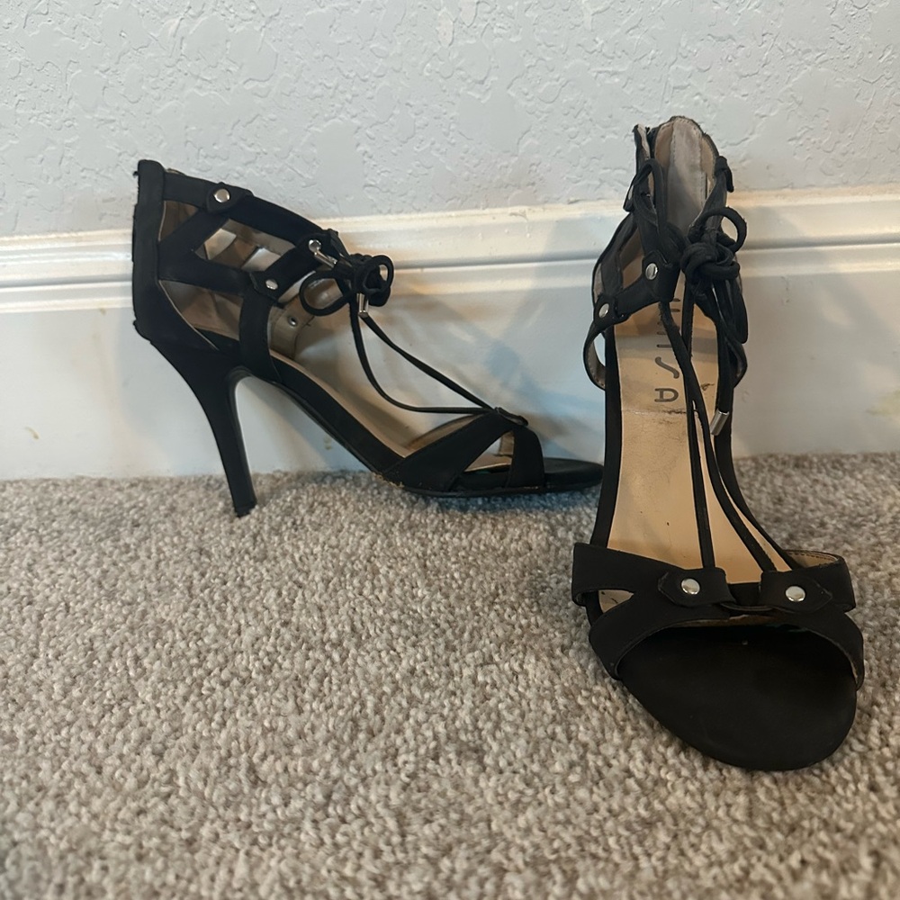 Unisa Black Strappy Heels